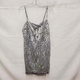 Bcbgmaxaria Silver Sequence Mini Dress Size 6