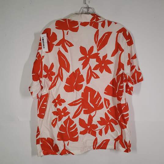 NWT Mens Floral Regular Fit Short Sleeve Collared Button-Up Shirt Size Large image number 2