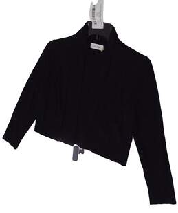 Womens Black Long Sleeve Collared Open Front Cropped Cardigan Size Small alternative image