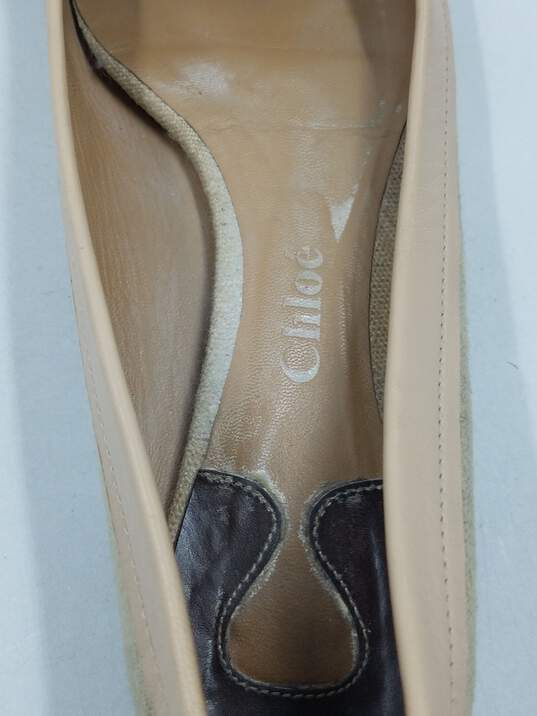 Authentic Chloé Taupe Buckle Flats W 11 image number 8