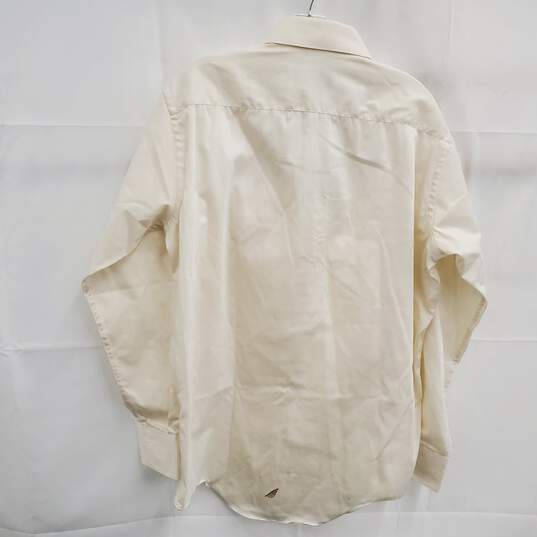 Pierre Balmain Men's Cream Cotton Blend Dress Shirt Size 16R image number 2