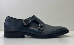 Karl Lagerfeld Green Leather Double Monk Strap Dress Shoes Men's Size 10