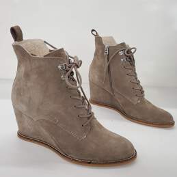 Dolce Vita Gilbert Taupe Suede Wedge Booties Women's Size 9