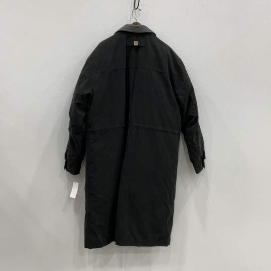 NWT Womens Black Long Sleeve Spread Collar Pockets Full-Zip Raincoat Sz XL image number 2