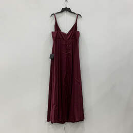 NWT Womens Red Sleeveless V-Neck Regular Fit Back Zip Maxi Dress Size 3X alternative image