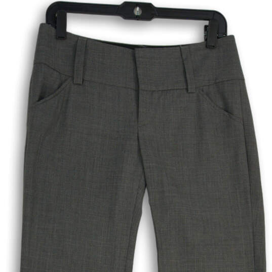 Womens Gray Flat Front Slash Pocket Bootcut Leg Dress Pants Size 4 image number 3