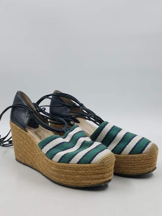 Authentic Chloé Green Lace-Up Espadrilles W 9 image number 3