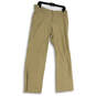 Womens Tan Flat Front Slash Pockets Straight Leg Chino Pants Size 12R image number 1