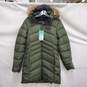 NWT Marmot WM's Polyester Duck Down Faux Fur Hood Green Puffer Parka Size MM image number 1