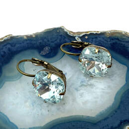 Designer Liz Palacios Gold-Tone Crystal Cut Stone Classic Drop Earrings