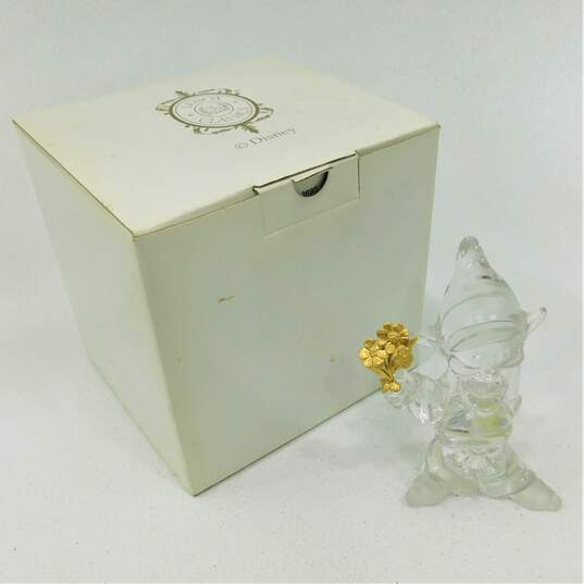 Disney Lenox Snow White Daisies From Dopey Crystal & Gold Figurine IOB image number 1