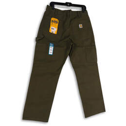 NWT Mens Green Flat Front Rugged Flex Duck Utility Work Pants Size 34X30 alternative image