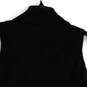NWT Womens Black Ruffle Welt Pocket Sleeveless Open Front Vest Size 10 image number 4