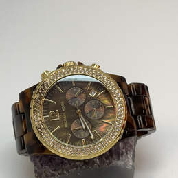 Designer Michael Kors MK 5557 Gold-Tone Chronograph Dial Analog Wristwatch