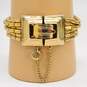 Vintage Kramer Gold Tone Tube Bead Multi Strand Bracelet 51.0g image number 3