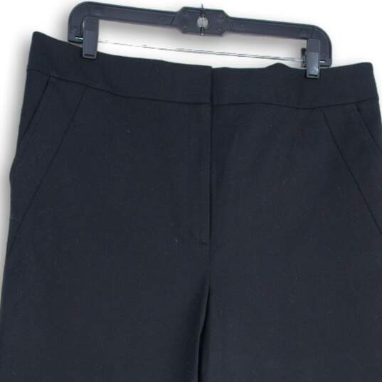 NWT Ann Taylor Womens Black Flat Front Curvy Fit Wide-Leg Dress Pants Size 16 image number 3