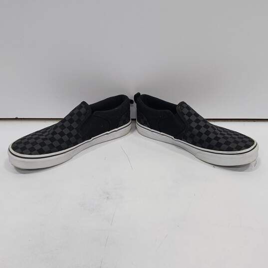 Vans Black Check Slip On Sneakers Youth's Size 6 image number 2