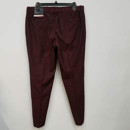 NWT Mens Brown Milan Flat Front Slim Fit Straight Leg Dress Pants Sz 34x30 alternative image