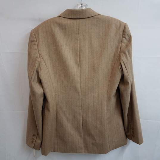 Vintage light brown tan wool blazer women's 10 image number 2