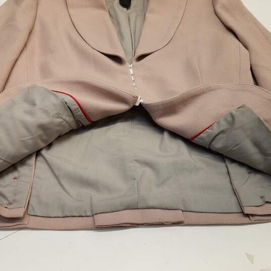 Womens Pink Wool Blend Shawl Collar Long Sleeve Pocket Blazer Jacket Size 8 image number 3