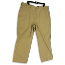 NWT Mens Tan Flat Front Straight Leg Slash Pocket Chino Pants Size 42/30