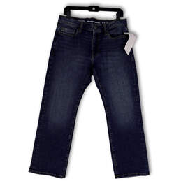 NWT Womens Blue Denim Medium Wash Pocket Straight Leg Jeans Size 32/28