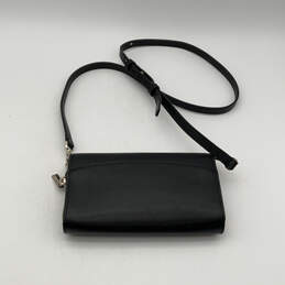 Womens Black Leather Inner Pockets Adjustable Strap Zipper Crossbody Bag alternative image