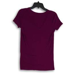 J.Crew Womens Purple V-Neck Short Sleeve Pullover T-Shirt Size X-Small alternative image