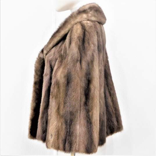 Vintage Nicolai Furs Women's Taupe Grey Brown Mink Fur Mid-Length Coat image number 3
