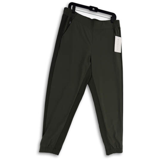 NWT Womens Green Flat Front Zip Pocket Tapered Leg Jogger Pants Size 14 image number 1