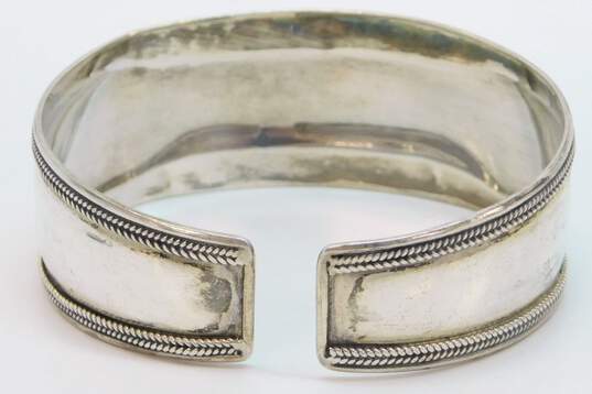 Buy the Artisan 925 Sterling Silver Scrolled Cuff Bracelet & Faux ...
