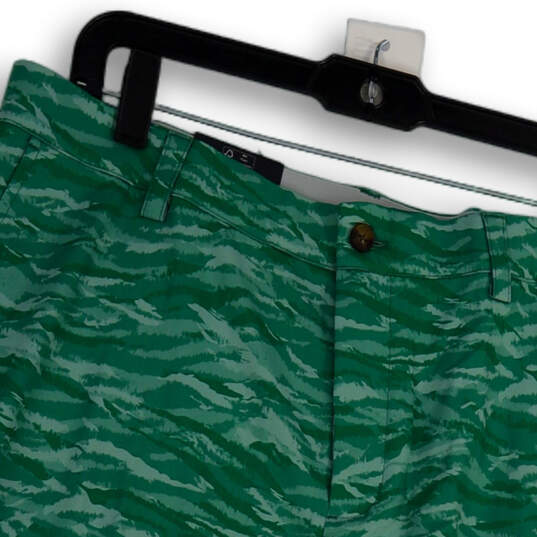 NWT Mens Green Camouflage Print Stretch Pockets Chino Shorts Size 38 image number 3