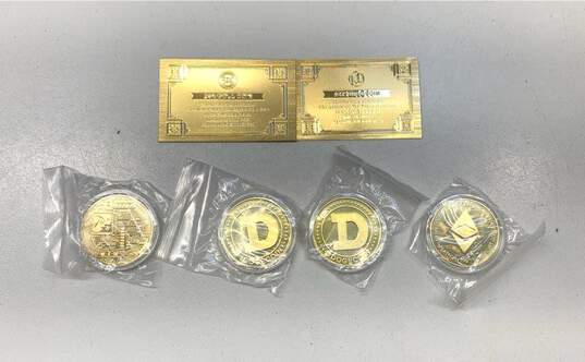 Assorted Cryto Replica Novelty Coins Bitcoin Doge Ethereum IOB image number 3