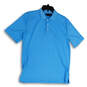 Mens Blue Regular Fit Short Sleeve Spread Collar Polo Shirt Size Medium image number 1