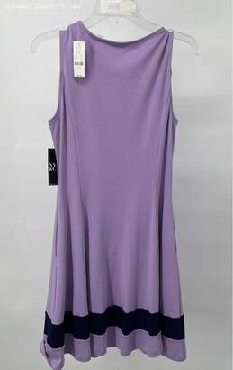 New York & Company Womens Purple Sleeveless Scoop Neck A-Line Dress Sz M w/ Tags alternative image