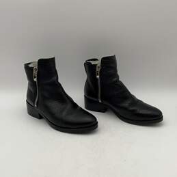 Phillip Jim Womens Black Leather Side-Zip Short Ankle Booties Size EU 31
