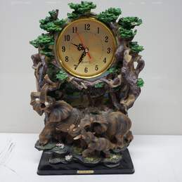 Quartz CK Collection Elephant Family in the Jungle Battery Powered Table Clock