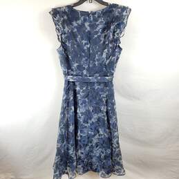 DKNY Women Blue Floral Belted Dress Sz 14 NWT alternative image