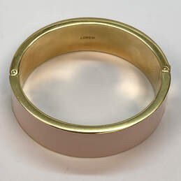 Designer J. Crew Gold-Tone Round Shape Pink Enamel Bangle Bracelet