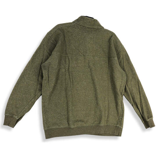 Mens Green Mock Neck 1/4 Zip Long Sleeve Pullover Sweater Size XXL image number 2