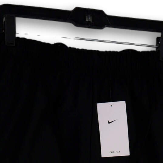 NWT Mens Black Dri-Fit Elastic Waist Drawstring Athletic Shorts Size Large image number 4