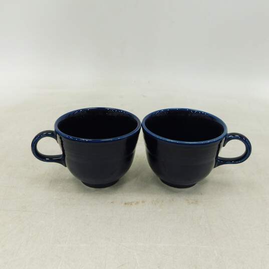VTG Fiestaware Cobalt Blue Set of 4 Coffee Cups & Saucers image number 4