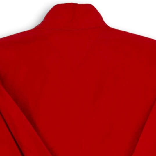 Womens Red Long Sleeve Mock Neck Pockets Soft Shell Full-Zip Jacket Size 1X image number 4