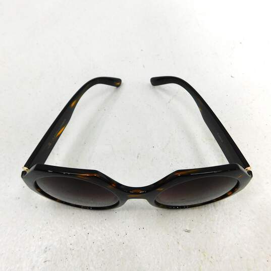 Judith Leiber 'Fushia' Lense Havana Brown Frame Oversized Sunglasses, Box & Dust Bag NWT with COA image number 5
