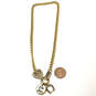 Designer Juicy Couture Gold-Tone Curb Chain Rhinestone Charm Necklace image number 2