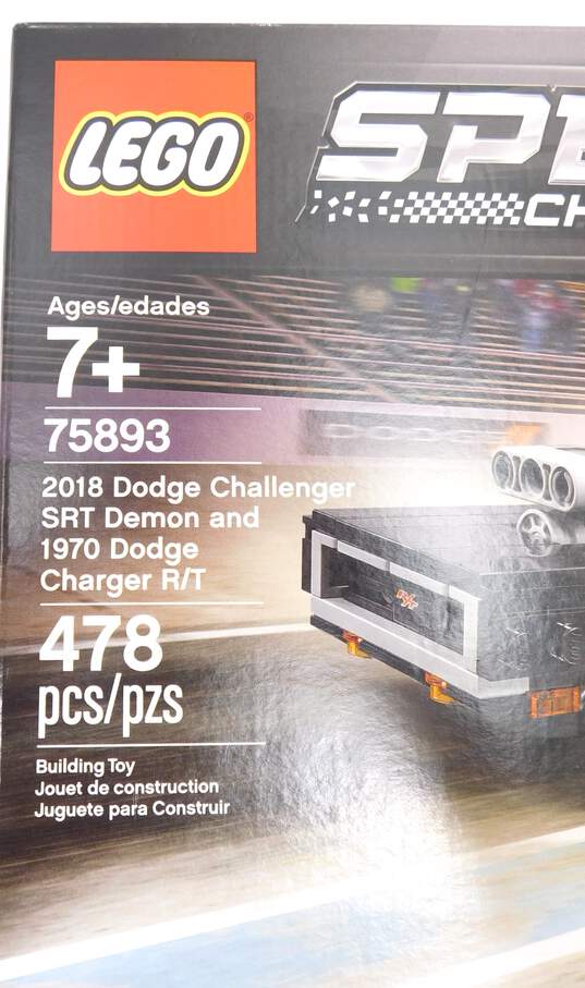 Speed Champions Factory Sealed Set 75893: 2018 Dodge Challenger SRT Demon and 1970 Dodge Charger R/T & Polybag Aston Martin image number 2
