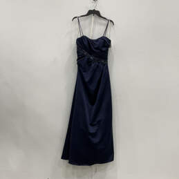 NWT Womens Blue Sleeveless Spaghetti Strap Pullover Maxi Dress Size 10