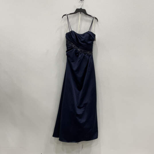 NWT Womens Blue Sleeveless Spaghetti Strap Pullover Maxi Dress Size 10 image number 1