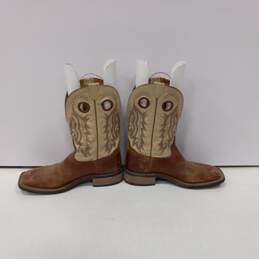 Tony Lama Men's Brown/Tan Square Toe Western Boots Size 9.5 alternative image