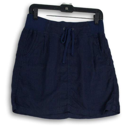 Athleta Womens Navy Blue Elastic Waist Drawstring Athletic Skirt Size 6 image number 1